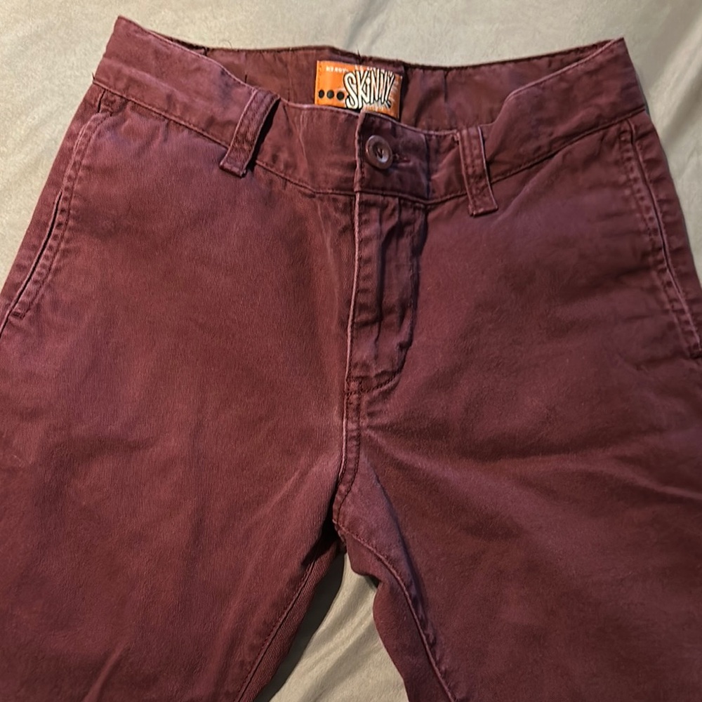 SKINN Purple Chinos Classic Flat Front Design